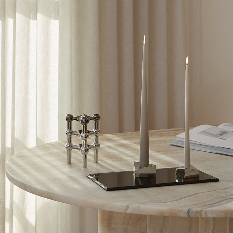 STOFF Nagel Lager Taper Candle, Sand, Set of 4