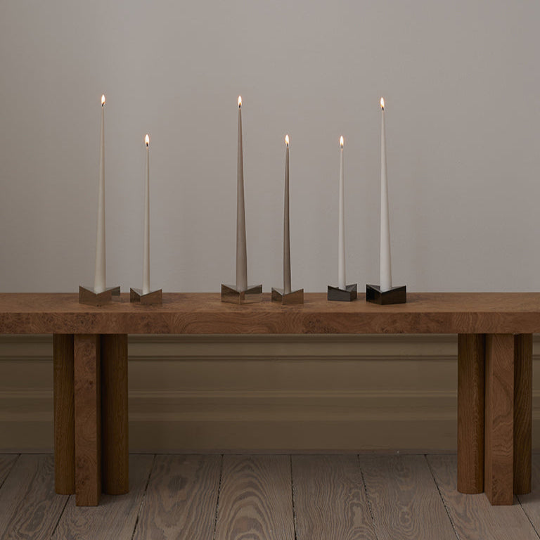 STOFF Nagel Lager Taper Candle, White, Set of 4