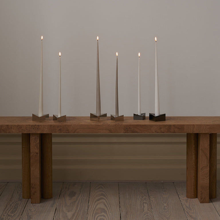 STOFF Nagel Lager Taper Candle, Sand, Set of 4