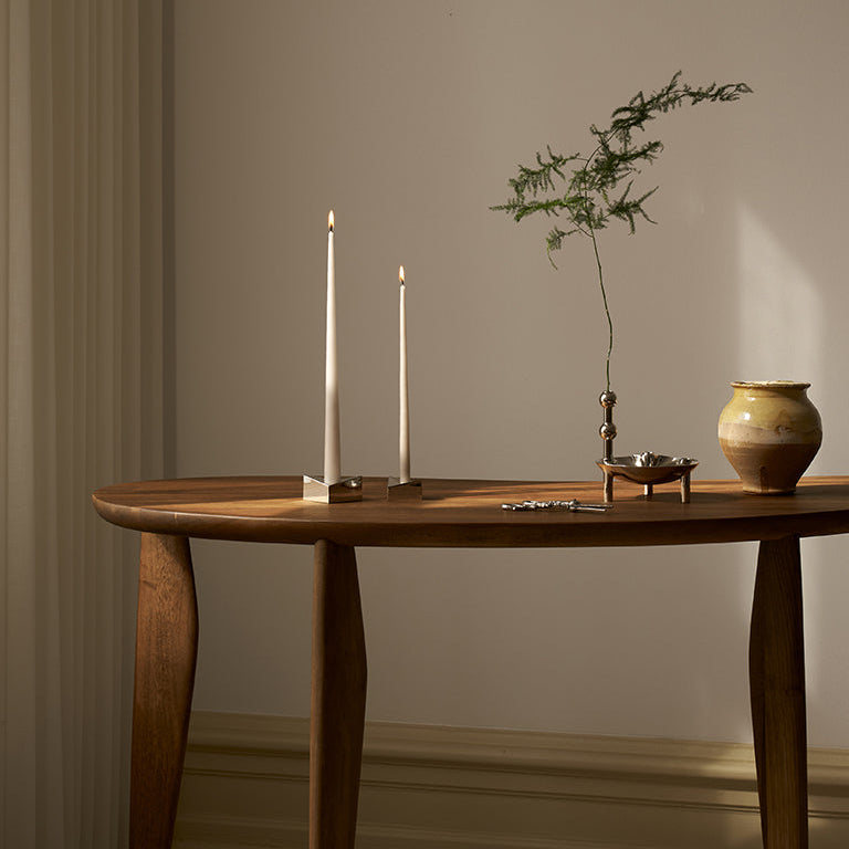 STOFF Nagel Lager Taper Candle, White, Set of 4