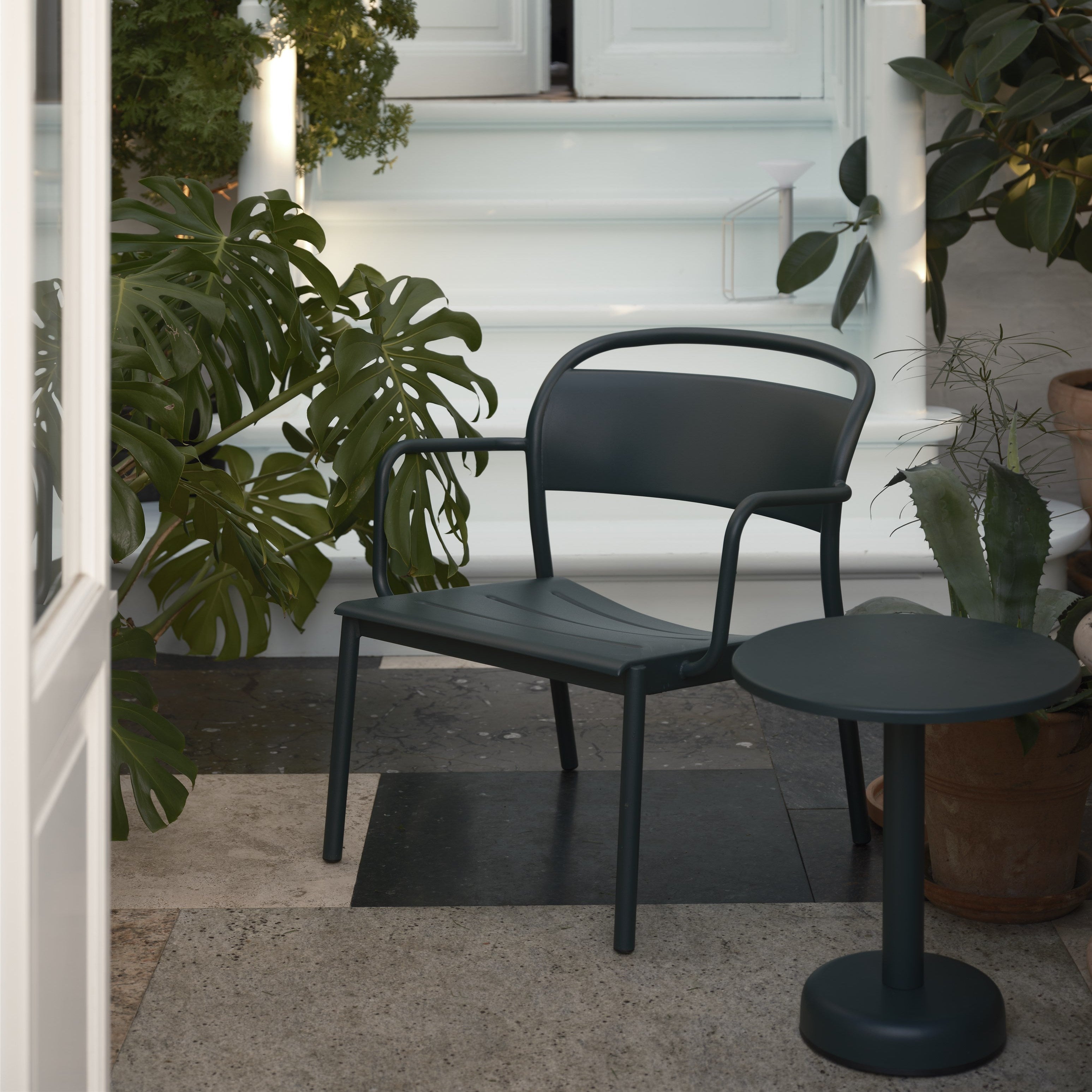 Linear Steel Lounge Arm Chair