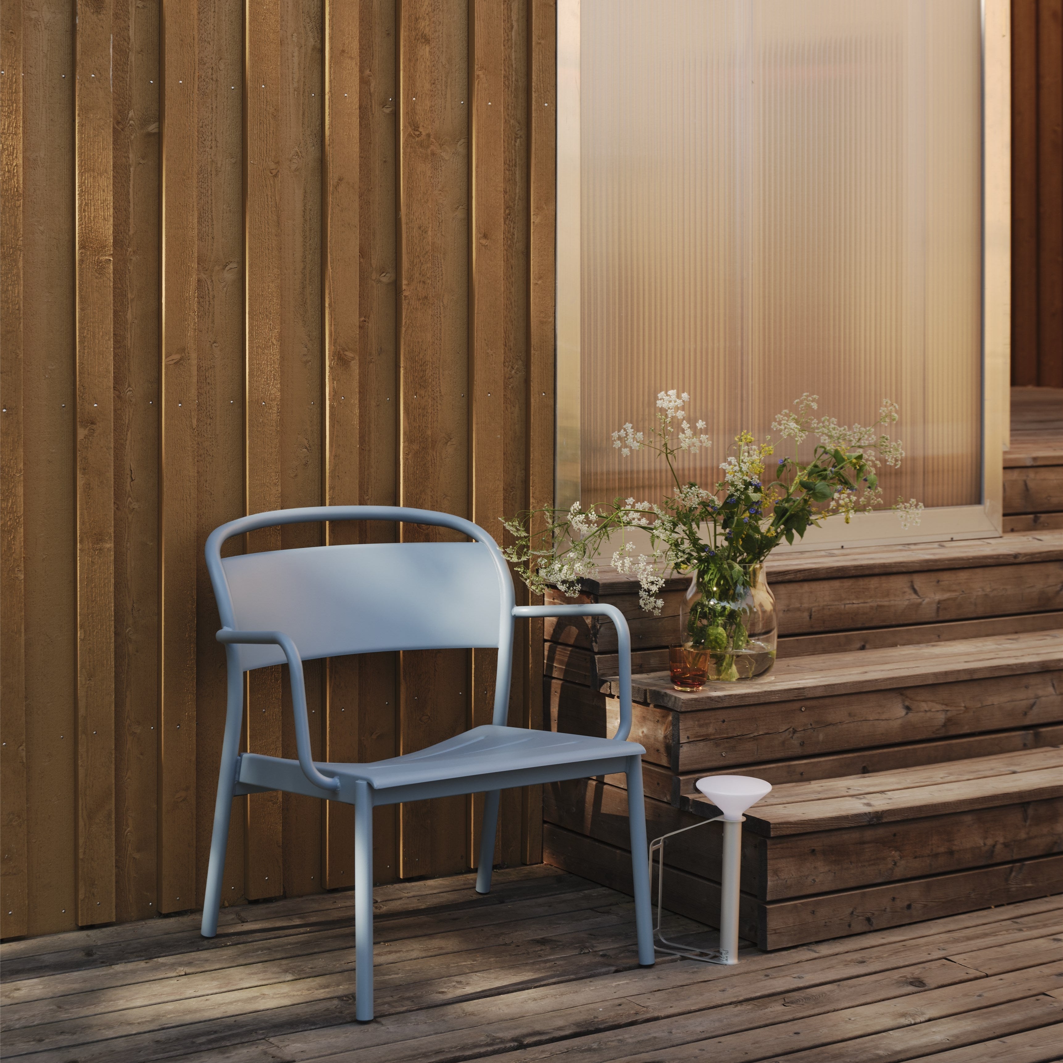 Linear Steel Lounge Arm Chair