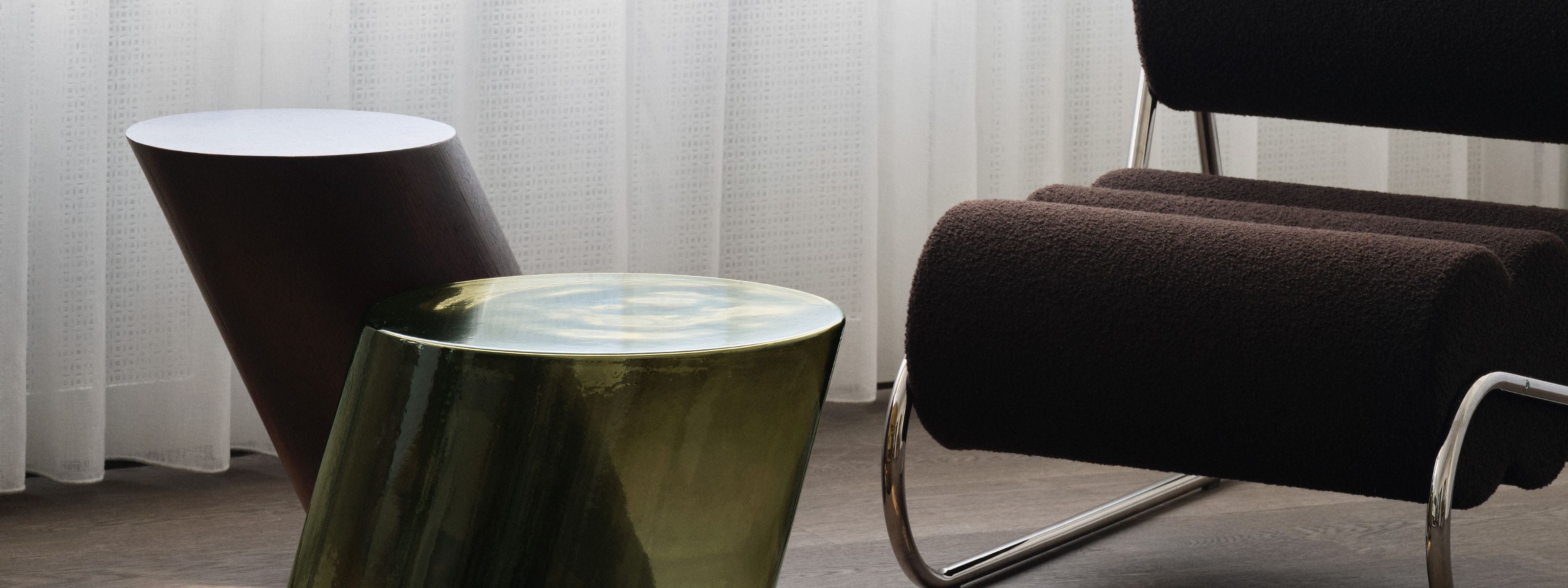 Shop NORR11 at Batten Home - Mood Image of Tilt Tables and Fave Chair