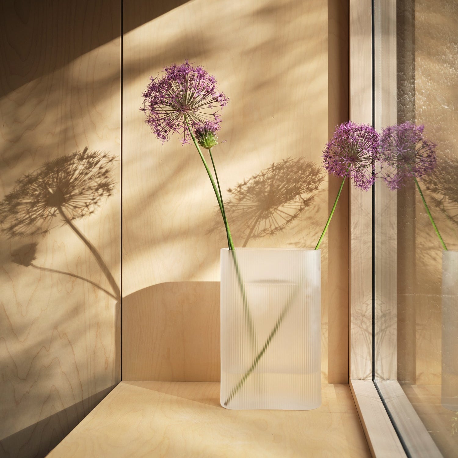 Ridge Vase Frosted Glass - Batten Home