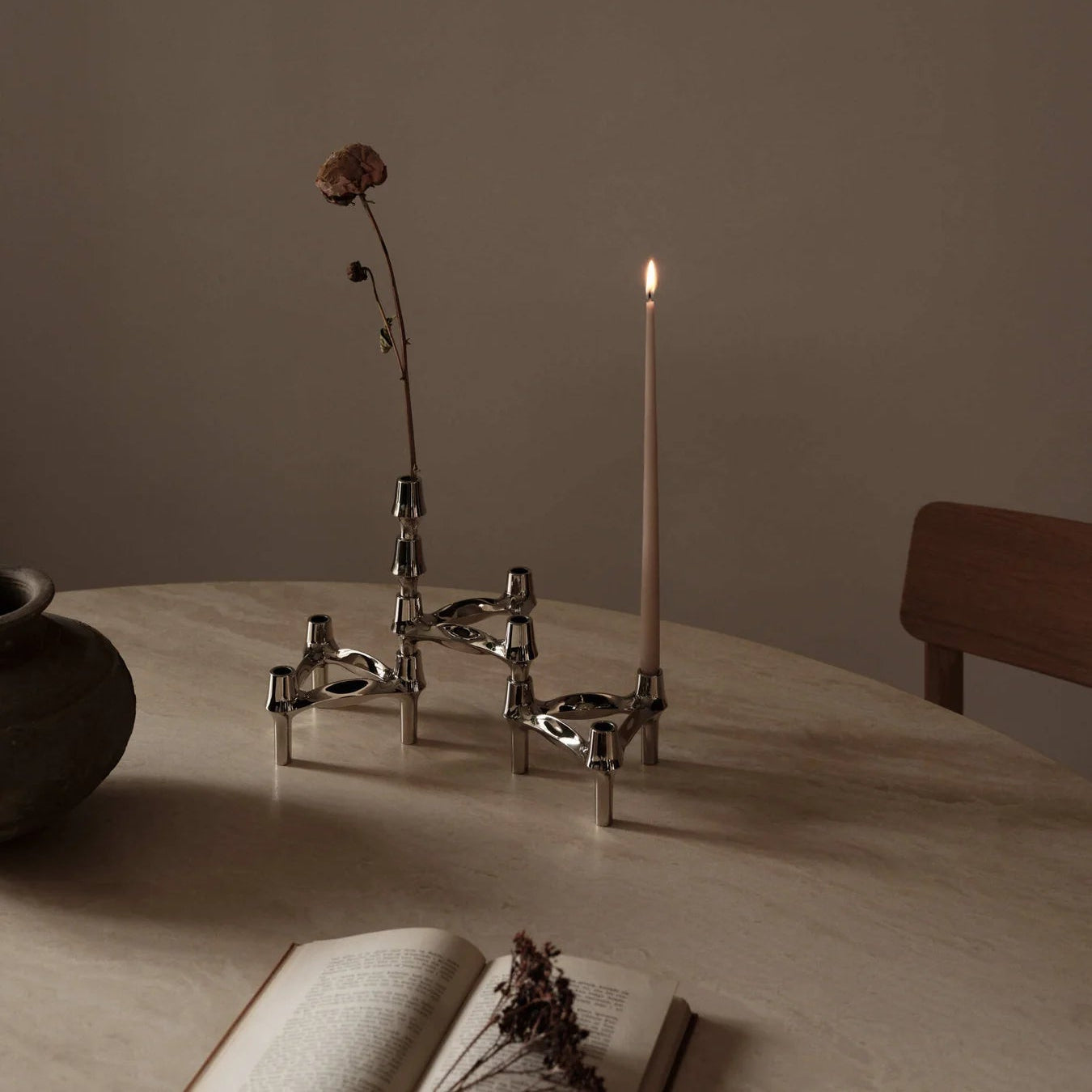 STOFF Nagel BMF Vase, Chrome