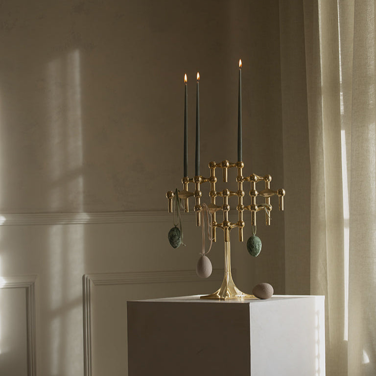 STOFF Nagel Taper Candle by Ester & Erik, Dusty Green, Set of 6