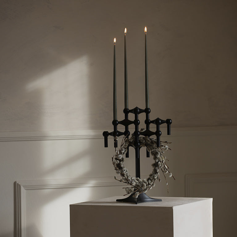 STOFF Nagel Taper Candle by Ester & Erik, Dusty Green, Set of 6