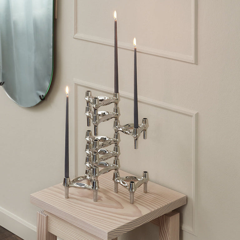 STOFF Nagel Taper Candle by Ester & Erik, Dark Grey, Set of 6