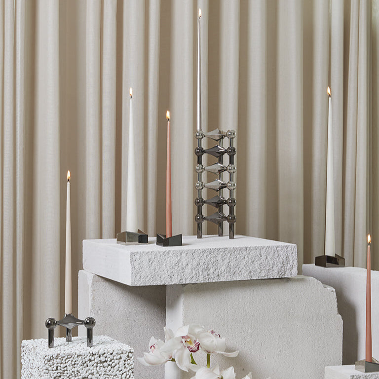 STOFF Nagel Taper Candle by Ester & Erik, Dusty Rose, Set of 6