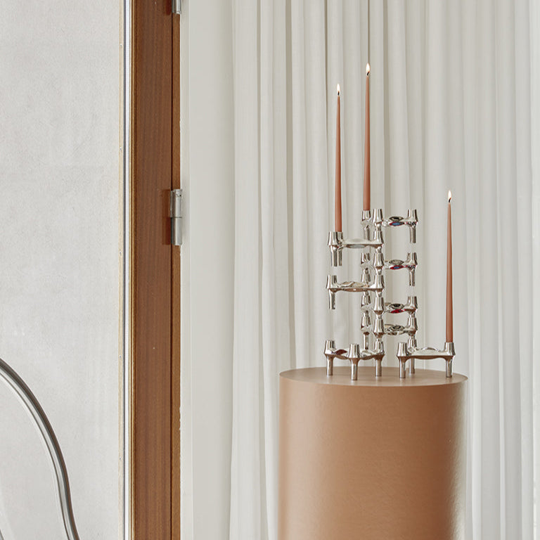 STOFF Nagel Taper Candle by Ester & Erik, Dusty Rose, Set of 6