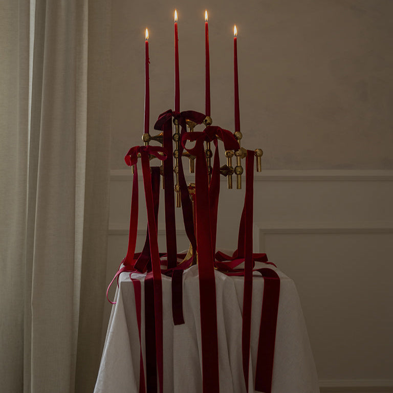 STOFF Nagel Taper Candle by Ester & Erik, Red, Set of 6