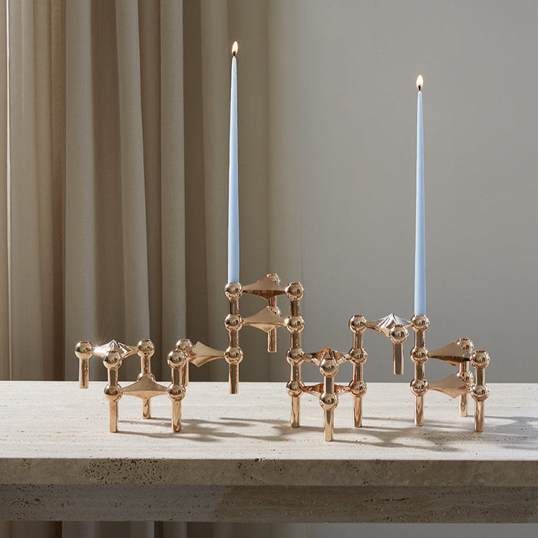 STOFF Nagel Taper Candle by Ester & Erik, Sky Blue, Set of 6