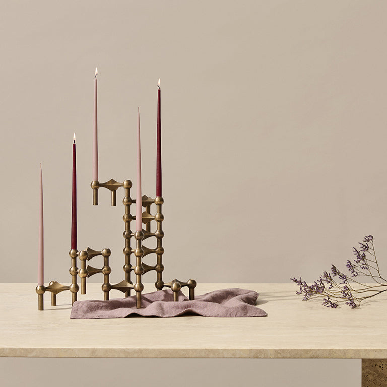 STOFF Nagel Taper Candle by Ester & Erik, Soft Rose, Set of 6