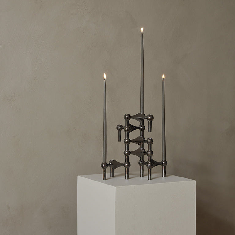 STOFF Nagel Taper Candle by Ester & Erik, Taupe, Set of 6