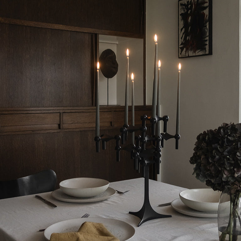 STOFF Nagel Taper Candle by Ester & Erik, Taupe, Set of 6