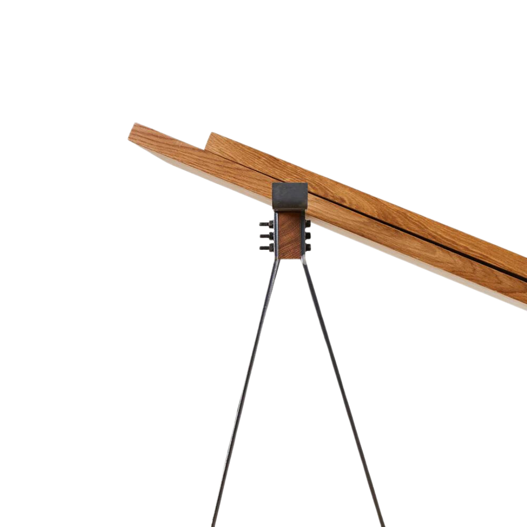 Trestle Table - Blackened Steel/Oak Planks