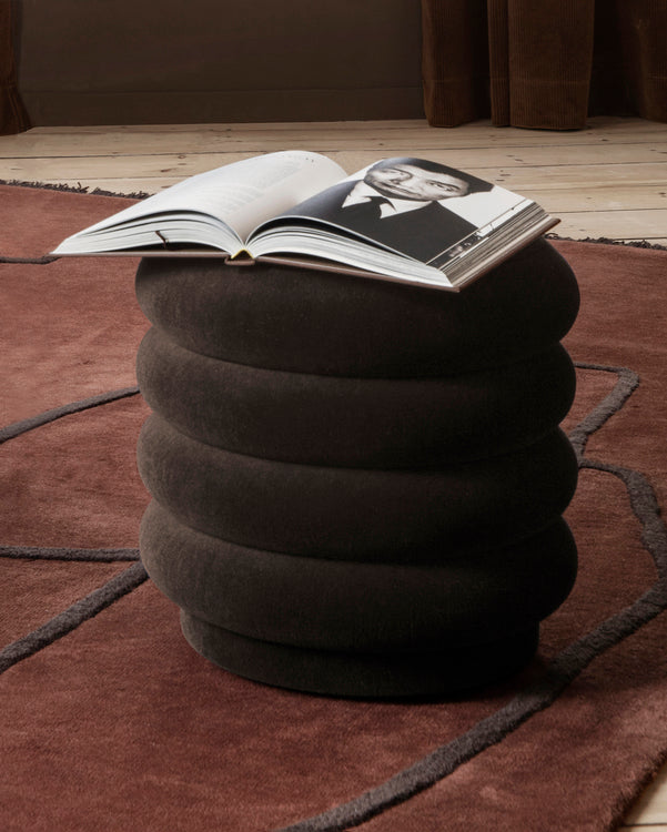 Pouf Faded Velvet Small Beige - Batten Home