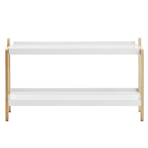 The Sko Shoe Rack is sure to be one of your favorite storage accessories. Designed by Simon Legald for Normann Copenhagen, this piece combines industrial style with simple and thoughtful design.
