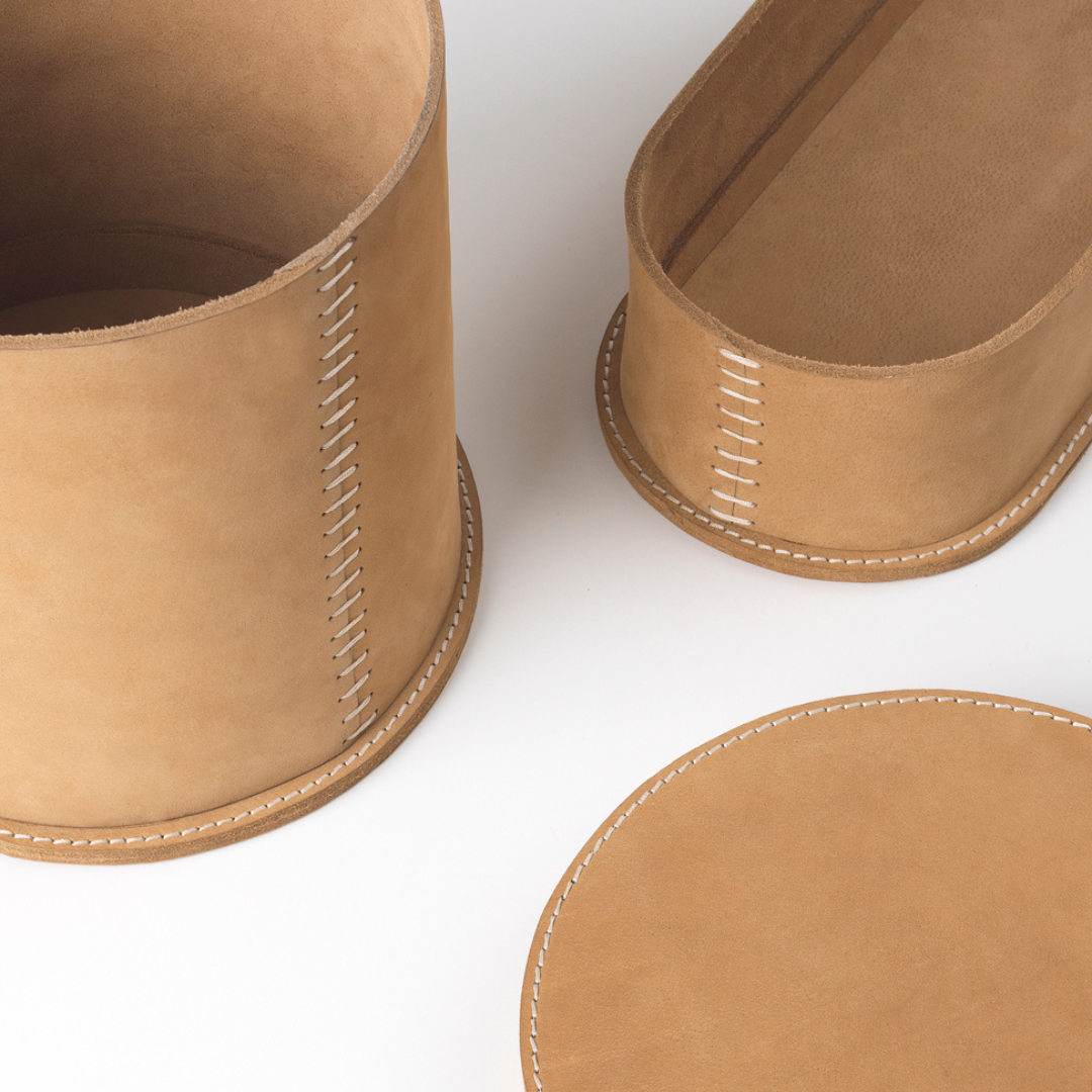 Kristina Dam Studio Stitched Leather Box - Batten Home
