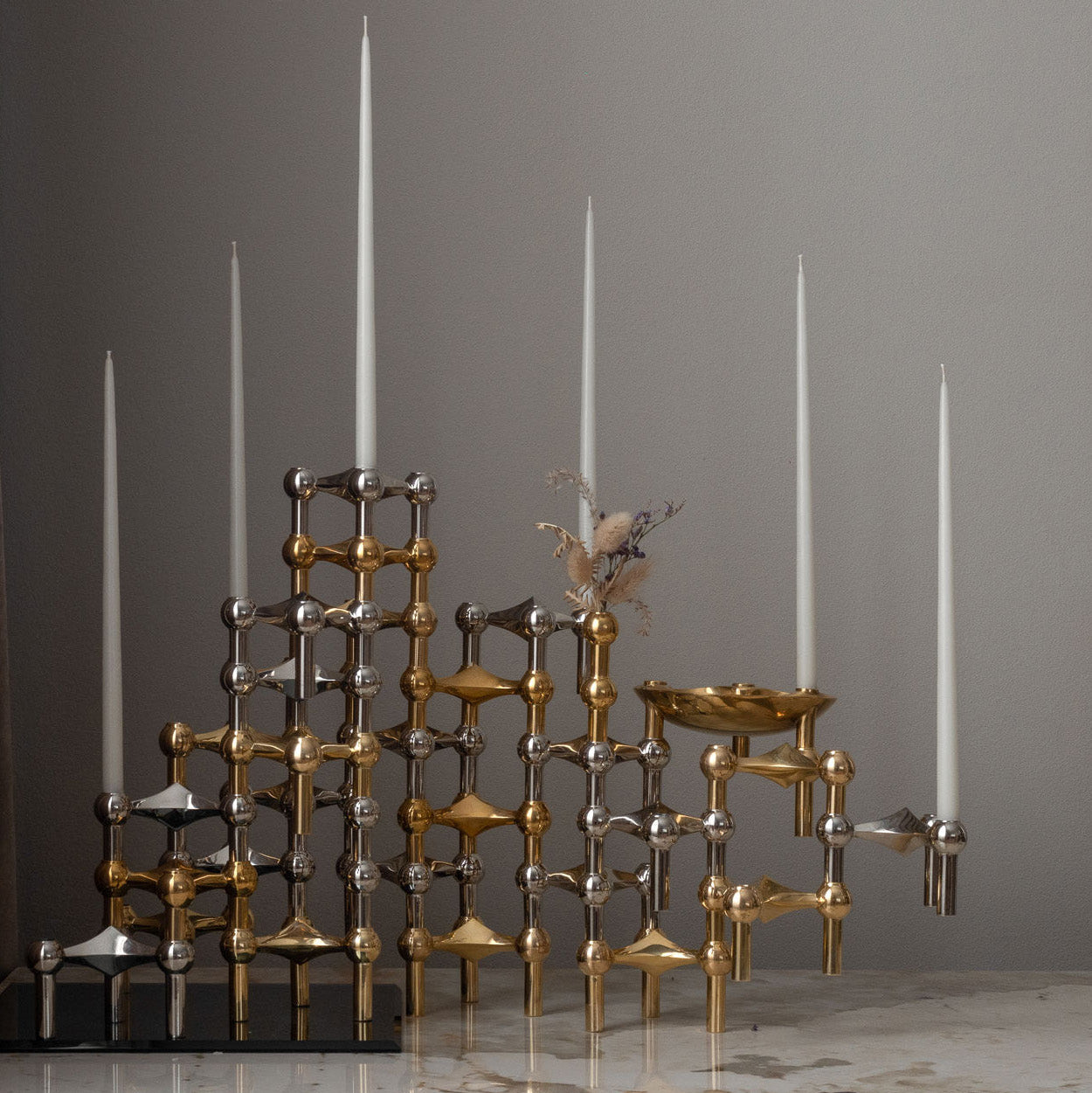 STOFF Nagel Candle Holder, Solid Brass