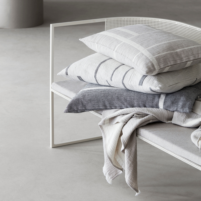 Architecture Cushion - Off White / Black Melange