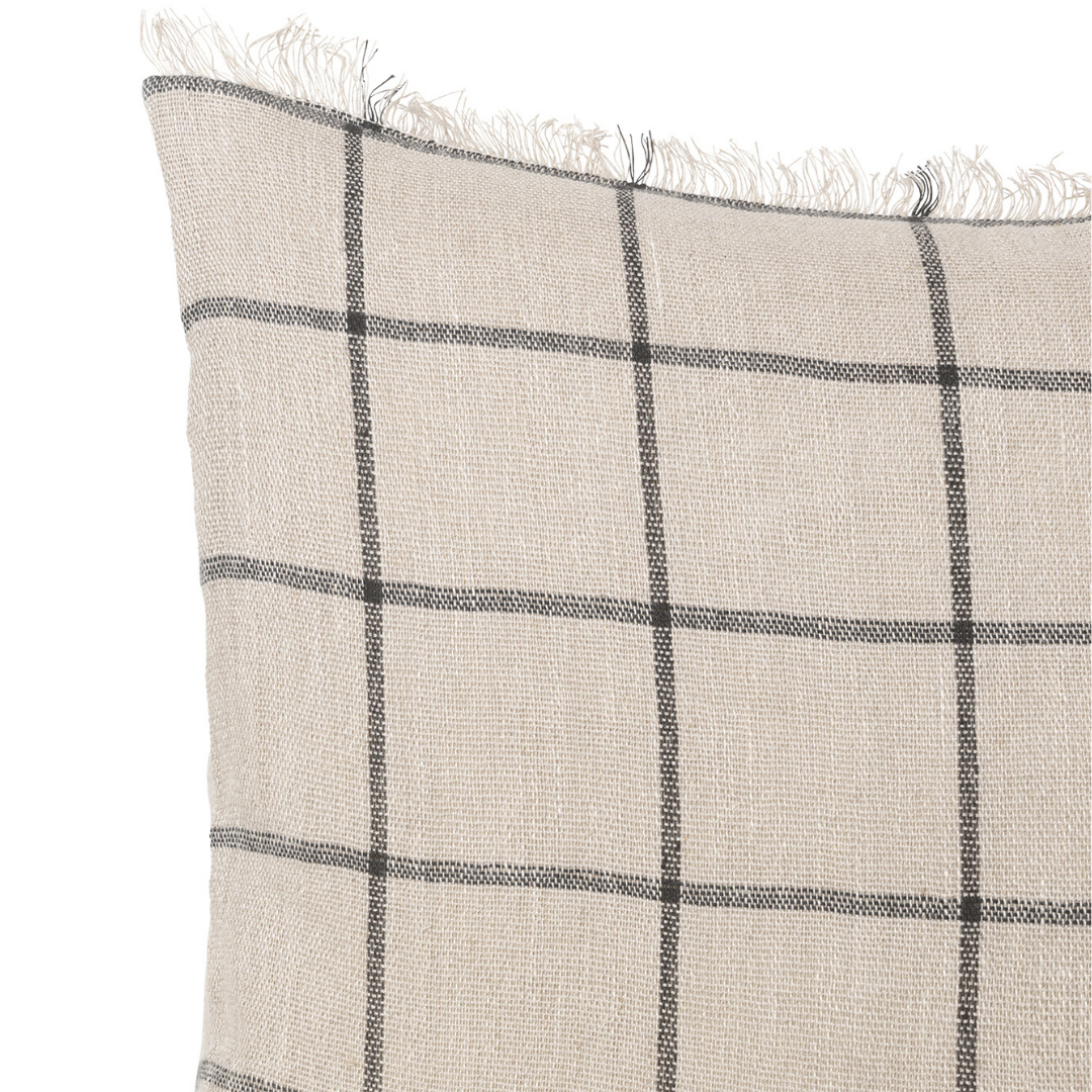 Ferm LivingCalm Cushion 48x48 - Camel / Black - Batten Home