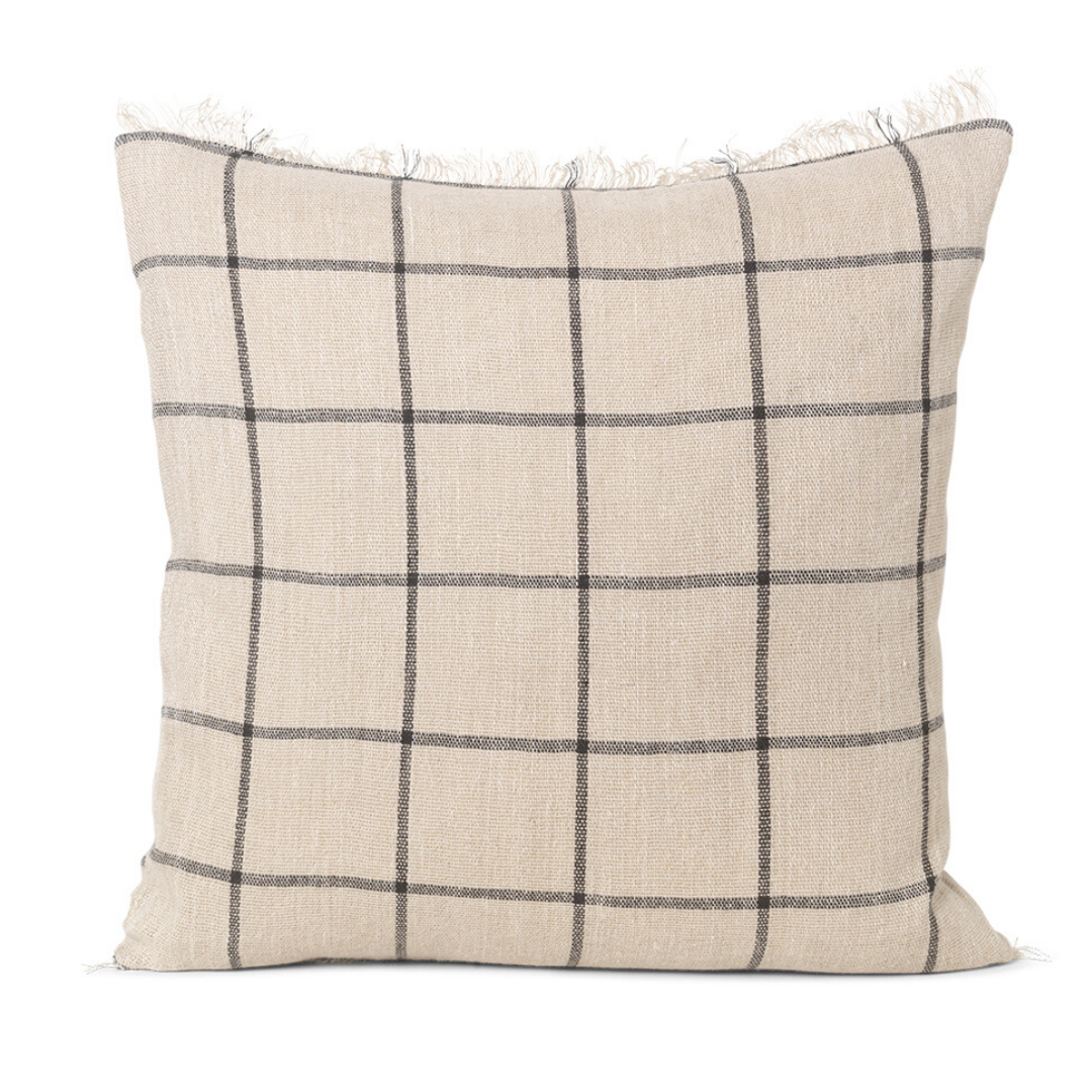 Ferm LivingCalm Cushion 48x48 - Camel / Black - Batten Home