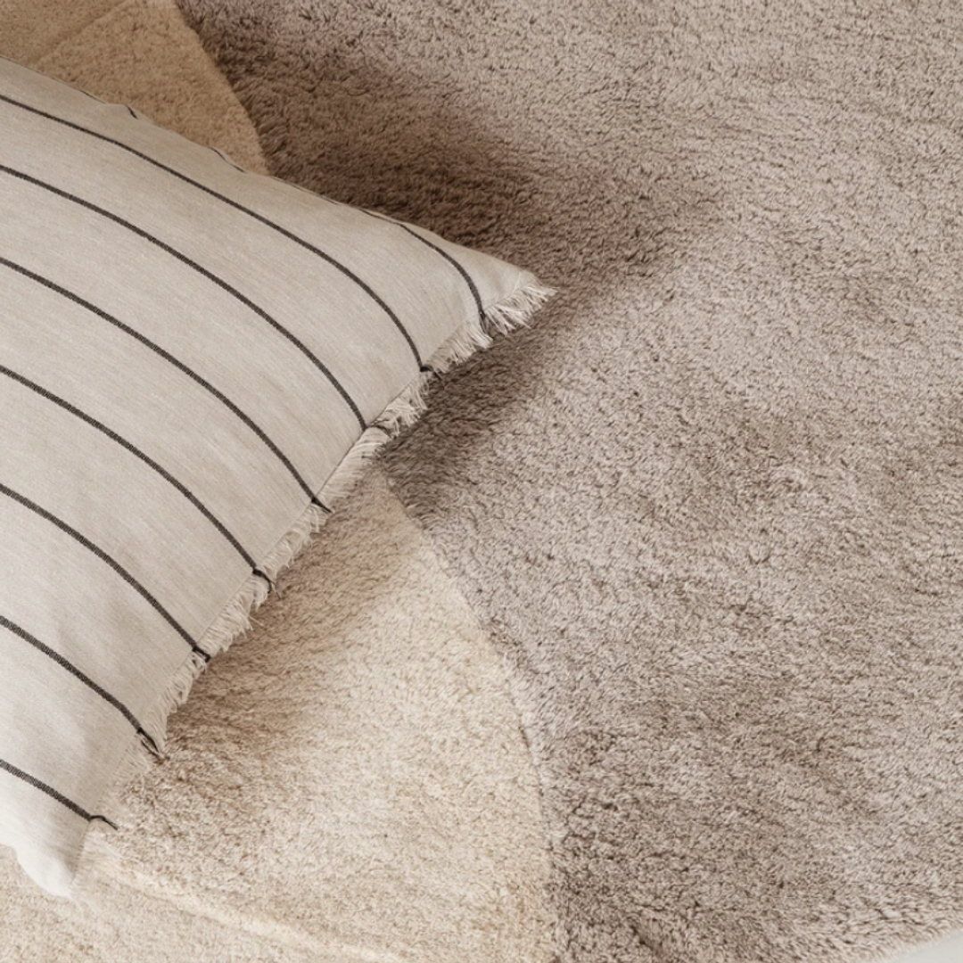 Ferm LivingCalm Cushion 78x78 - Camel / Black - Batten Home