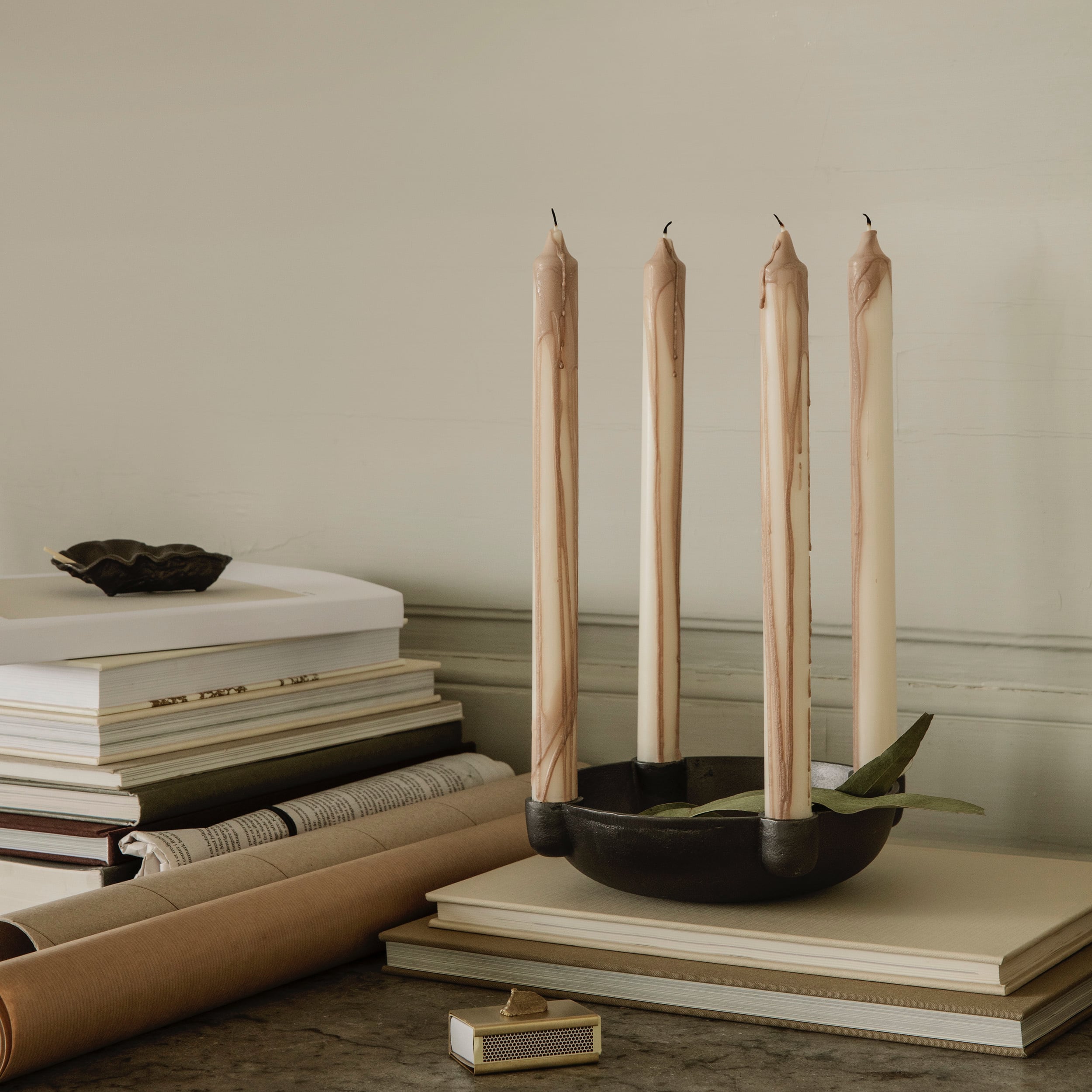 Bowl Candle Holder Medium in Blackened Aluminum