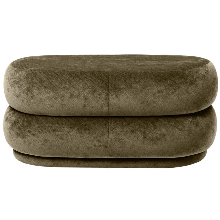 Ferm LivingPouf Faded Velvet Oval Medium Forest - Batten Home