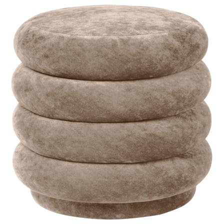 Ferm LivingPouf Faded Velvet Small Beige - Batten Home