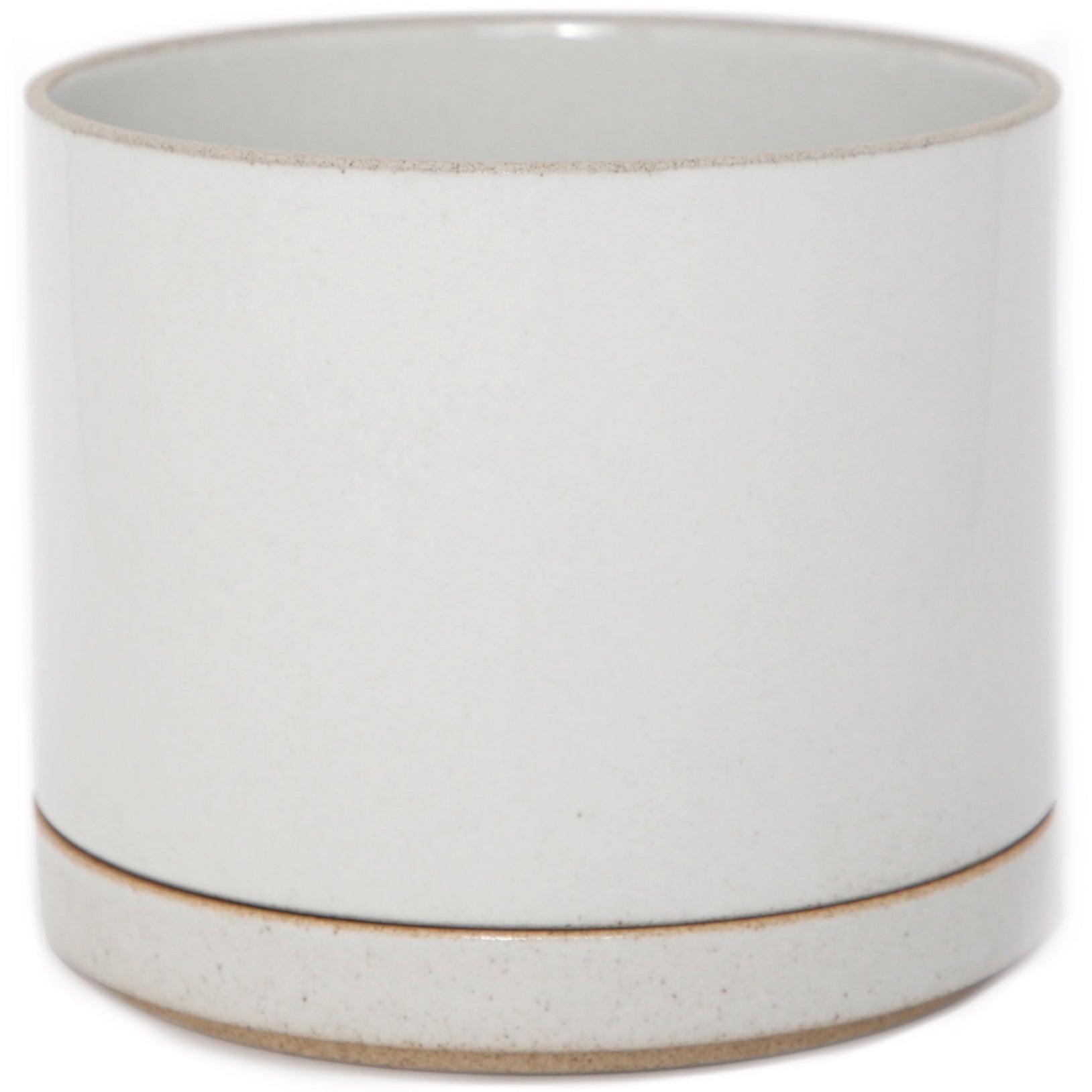 Hasami PorcelainLarge Planter and Saucer Set in Gloss Gray - Batten Home