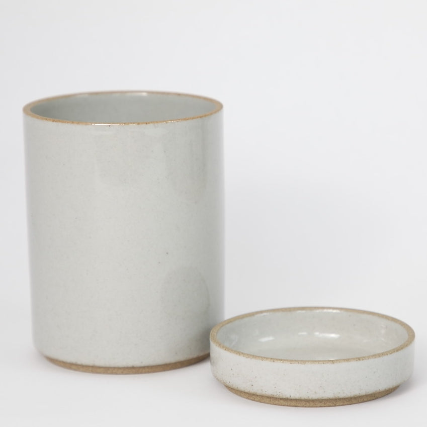 Hasami PorcelainSmall Planter and Saucer Set in Gloss Gray - Batten Home