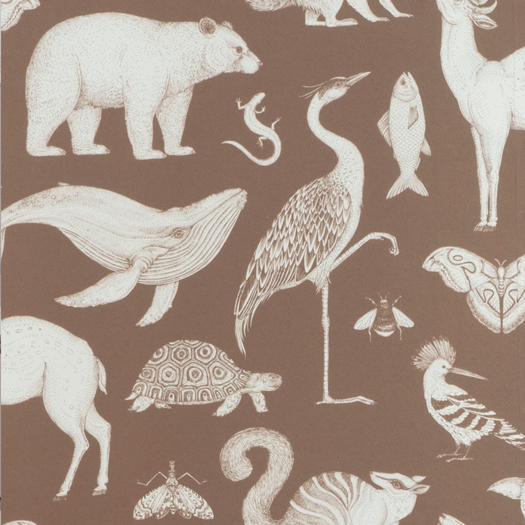 Ferm LivingKatie Scott Wallpaper Animal Toffee Brown - Batten Home