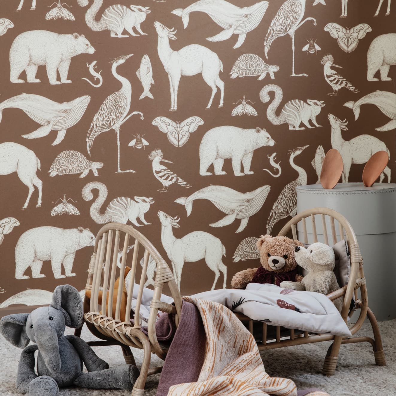 Ferm LivingKatie Scott Wallpaper Animal Toffee Brown - Batten Home