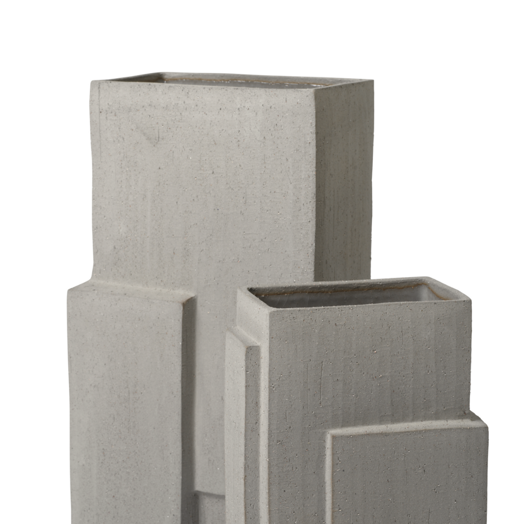 The Monolith Vase by Kristina Dam is a bold, modern vase that can be used to house fresh flowers or styled as a standalone sculpture or statement piece.