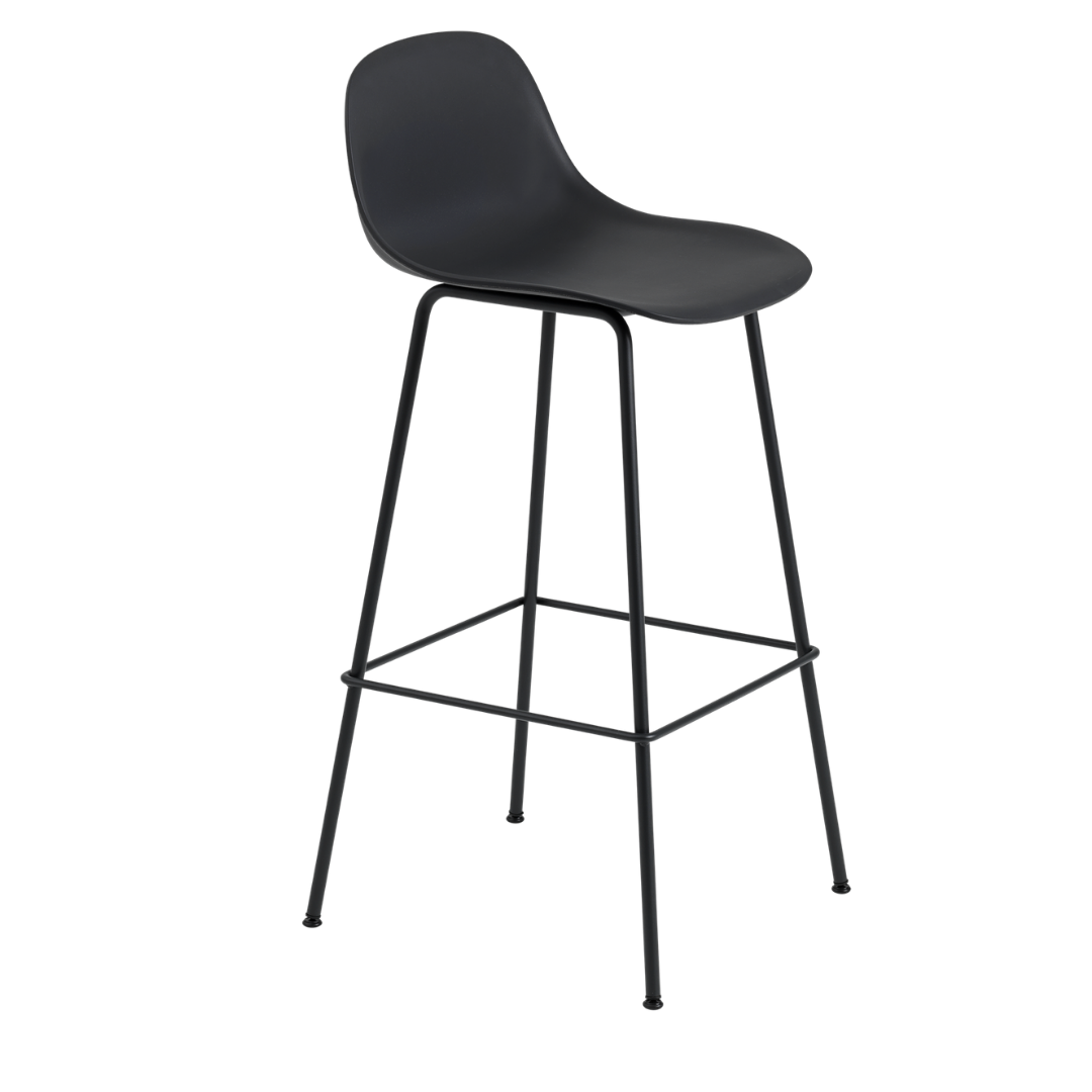 MUUTO Fiber Bar Stool with Backrest Tube Base Batten Home