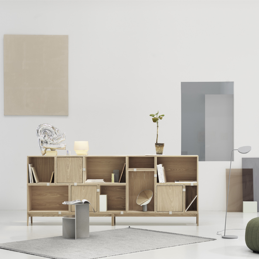 The Stacked Storage System in Configuration Seven by MUUTO is a thoughtfully curated product using the Stacked Storage System Collection. Individually, the Stacked Storage System can be modified in endless ways to create and aesthetically pleasing storage solution in any space needed.