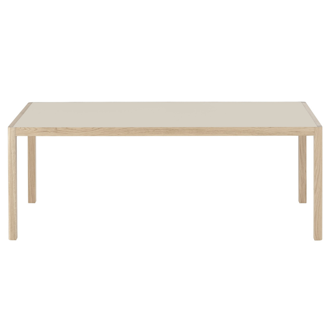 The Workshop Table 200 by MUUTO was designed in collaboration with Cecilie Manz resulting in a modern table made from high quality materials with attention to detail. This timeless piece is the ideal expression of Scandinavian style, with impressive craftsmanship, and either the classic oak or Warm Grey with Oak option would look perfect in any dining room or home office.