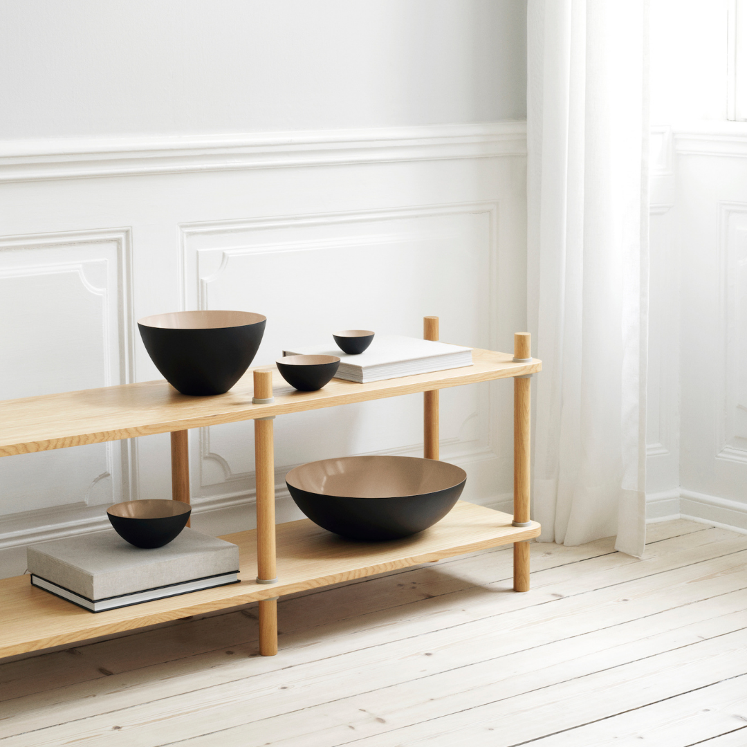 The Krenit Bowl by Normann Copenhagen was inspired by contemporary shapes that are both expressive and fully functional for everyday use. We love its distinct shape, which is both vintage yet modern. The Krenit Bowl is available in five different sizes, and looks great when used as a set or solo.