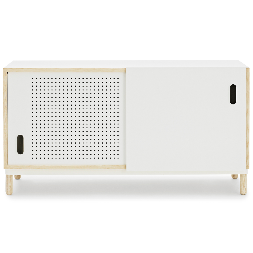 The Kabino Sideboard by Normann Copenhagen was designed by Simon Legald as a simple yet stylish storage solution that has careful details added in for a unique look. We love it styled as an entryway credenza, styled with a table top lamp, a stack of books or a collection of vases. Its neutral and modern style allows it to blend in or stand out depending on its intended use.