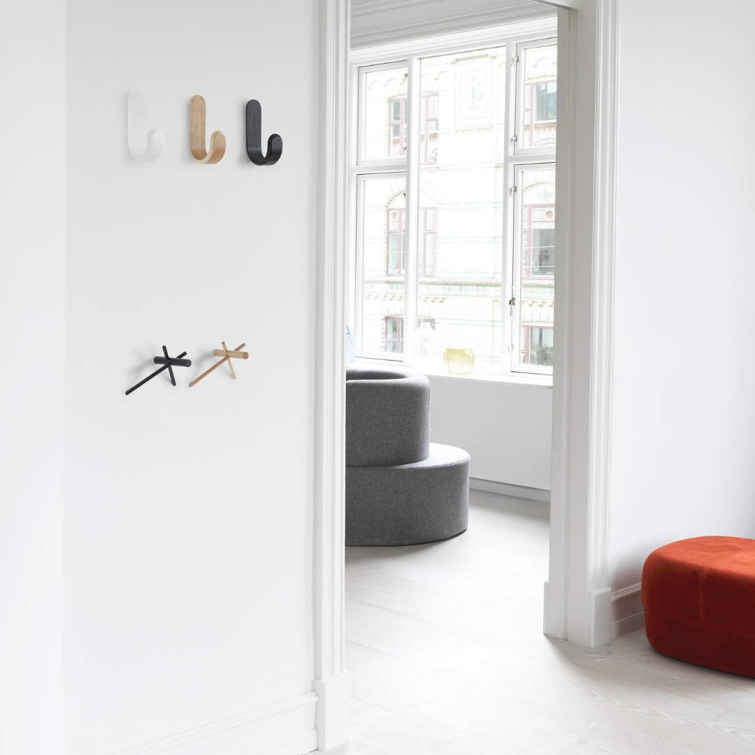 The Curve Hook by Normann Copenhagen was designed in collaboration with Danish designer Peter Johansen as a modern take on the classic hook often found in the entryway of the home.