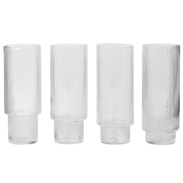 Ferm LivingRipple Long Drink Glass Set - Batten Home