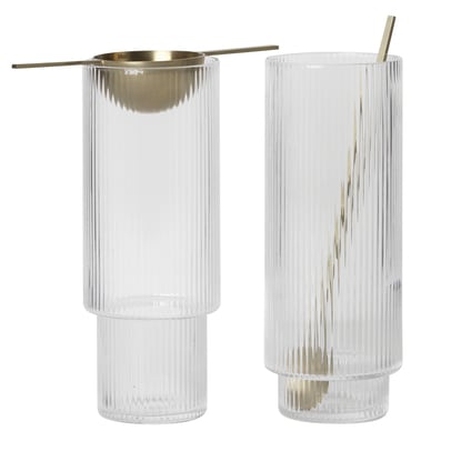 Ferm LivingRipple Long Drink Glass Set - Batten Home