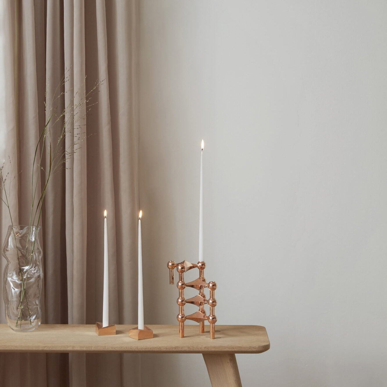 STOFF Nagel Reflect Candle Holder, Small, Rose Gold