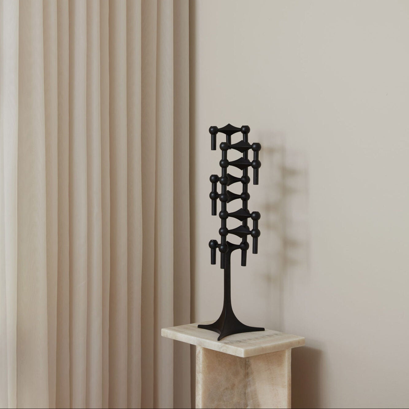 STOFF Nagel Candle Holder, Black, Set of 3 - Batten Home