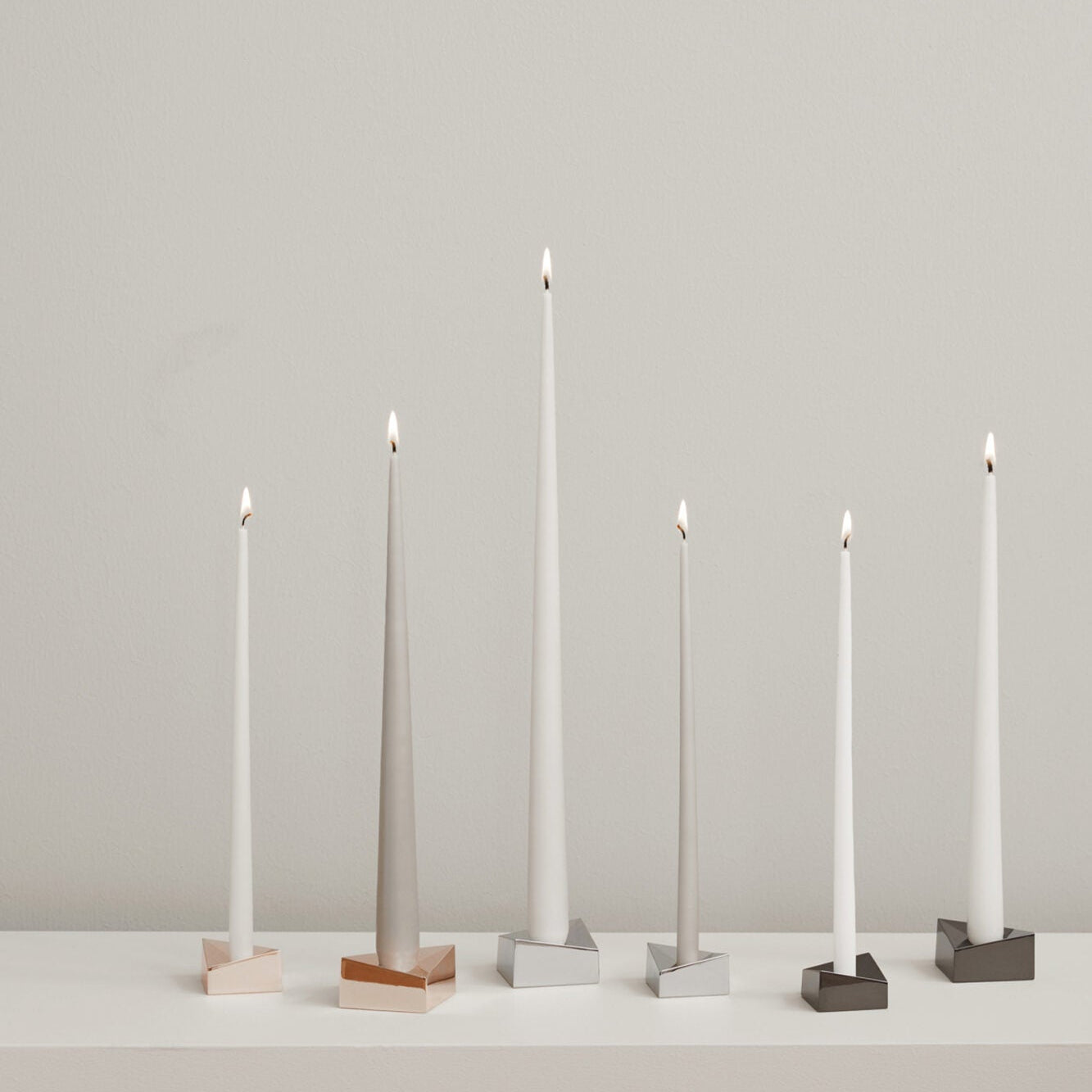 STOFF Nagel Reflect Candle Holder, Small, Chrome