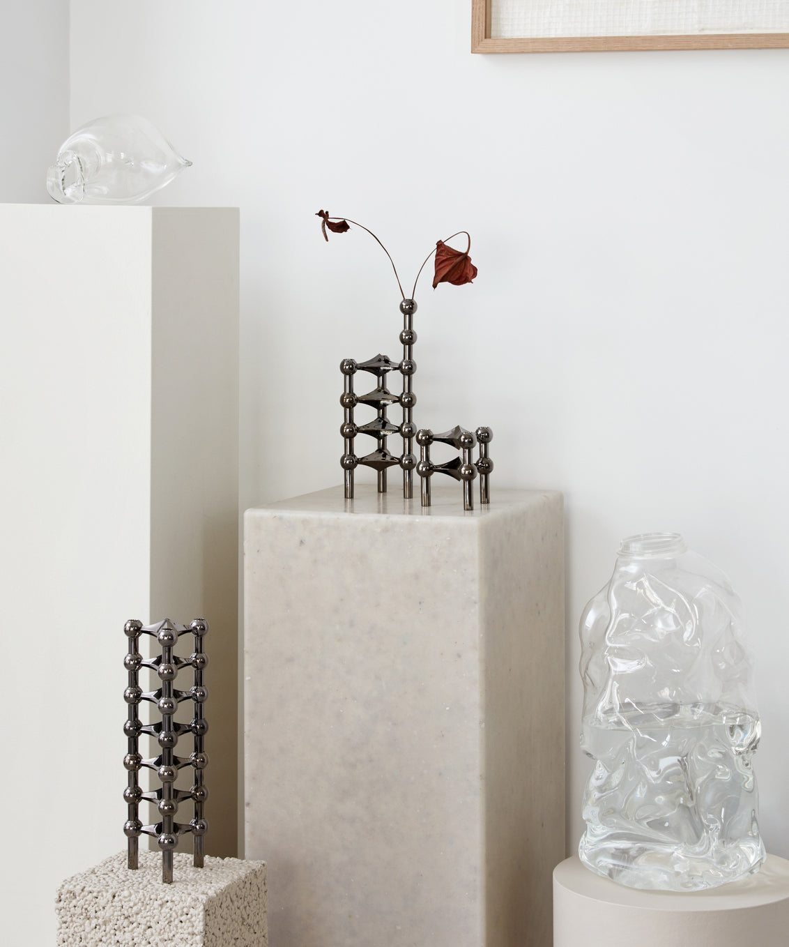 STOFF Nagel Vase, Black Chrome