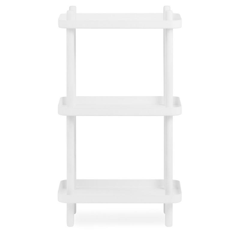 The Block Shelf by Normann Copenhagen is a modern take on the classic Block Table trolley designed by Simon Legald, as a cool storage solution for any room of the home. This versatile stacked shelving was designed for any direction of presentation, which allows it 