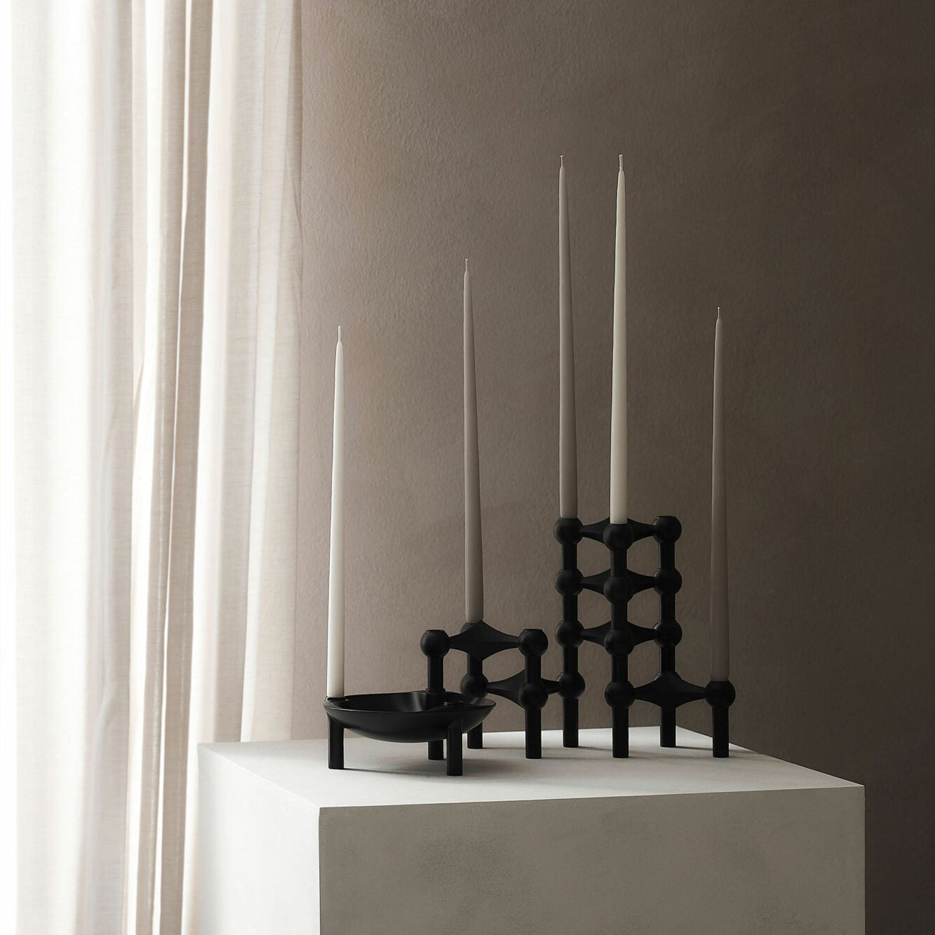 STOFF Nagel Taper Candle by Ester & Erik, Warm Grey, Set of 6 - Batten Home